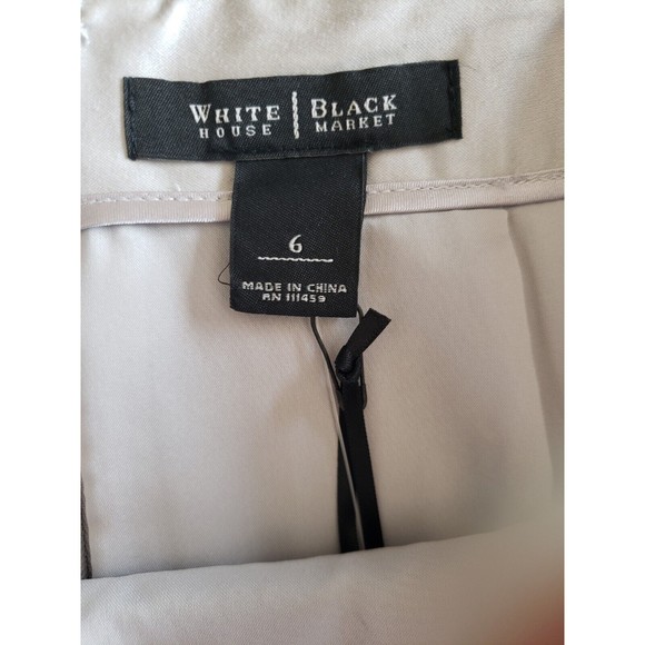 White House Black Market Women's Gray Silver Metallic Sequin Skirt Sz 6 & Blouse - Picture 9 of 13